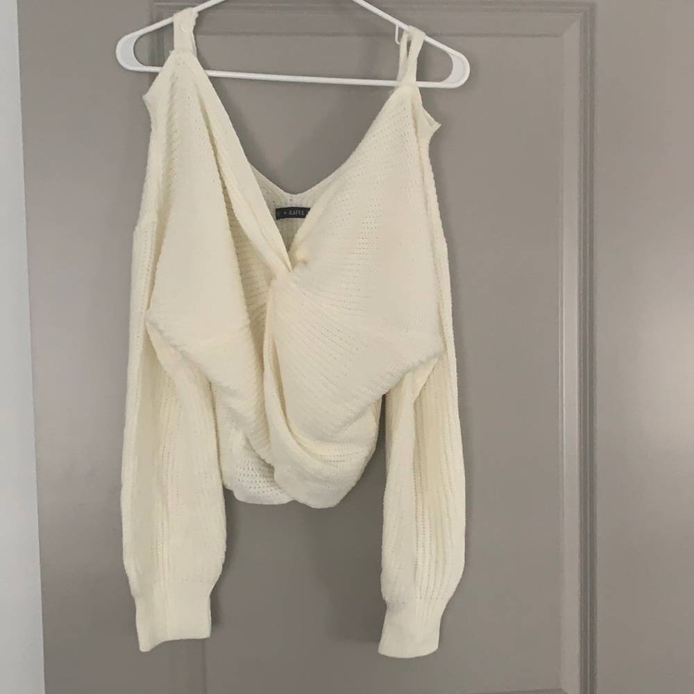 Cream colored sweater crop top